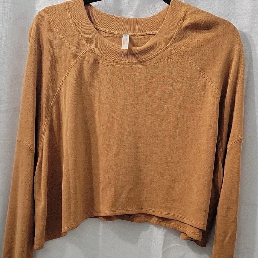 Free People Women’s Tan Long Sleeve Sweatshirt Size XS - Picture 8 of 9